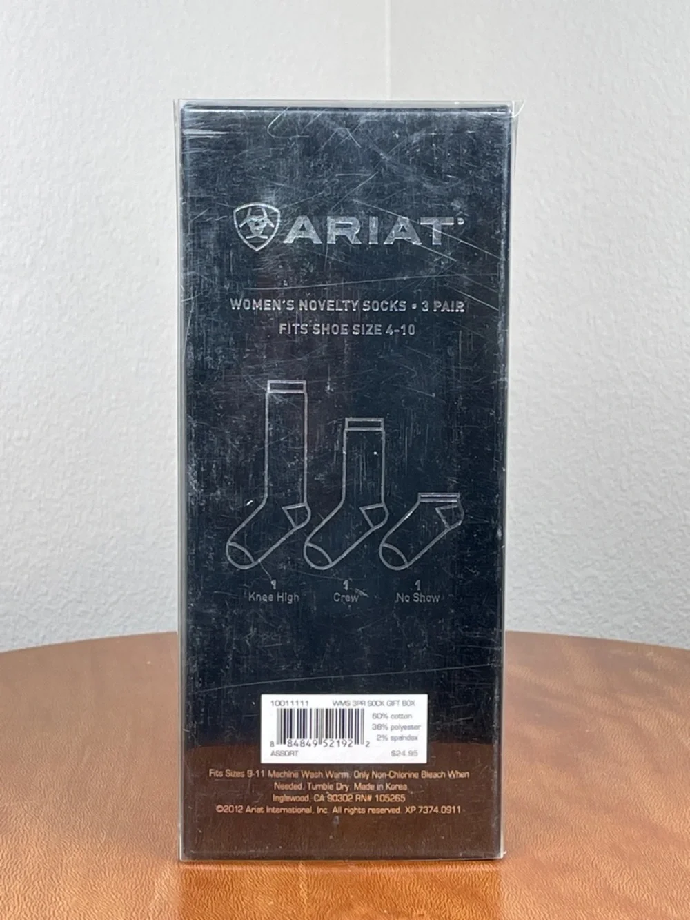 NWTs Ariat Set of 3 Knee High Crew No Show Socks Western Horse Cowgirl Size 9-11
